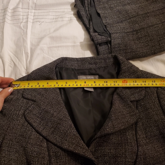 Ann taylor suit! Grey mesh with black and white! - Picture 10 of 11